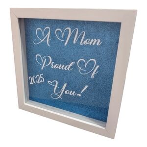 Blue and White Decorative Frame Wall Decor New Daughter Gift 8x8 Self Stand